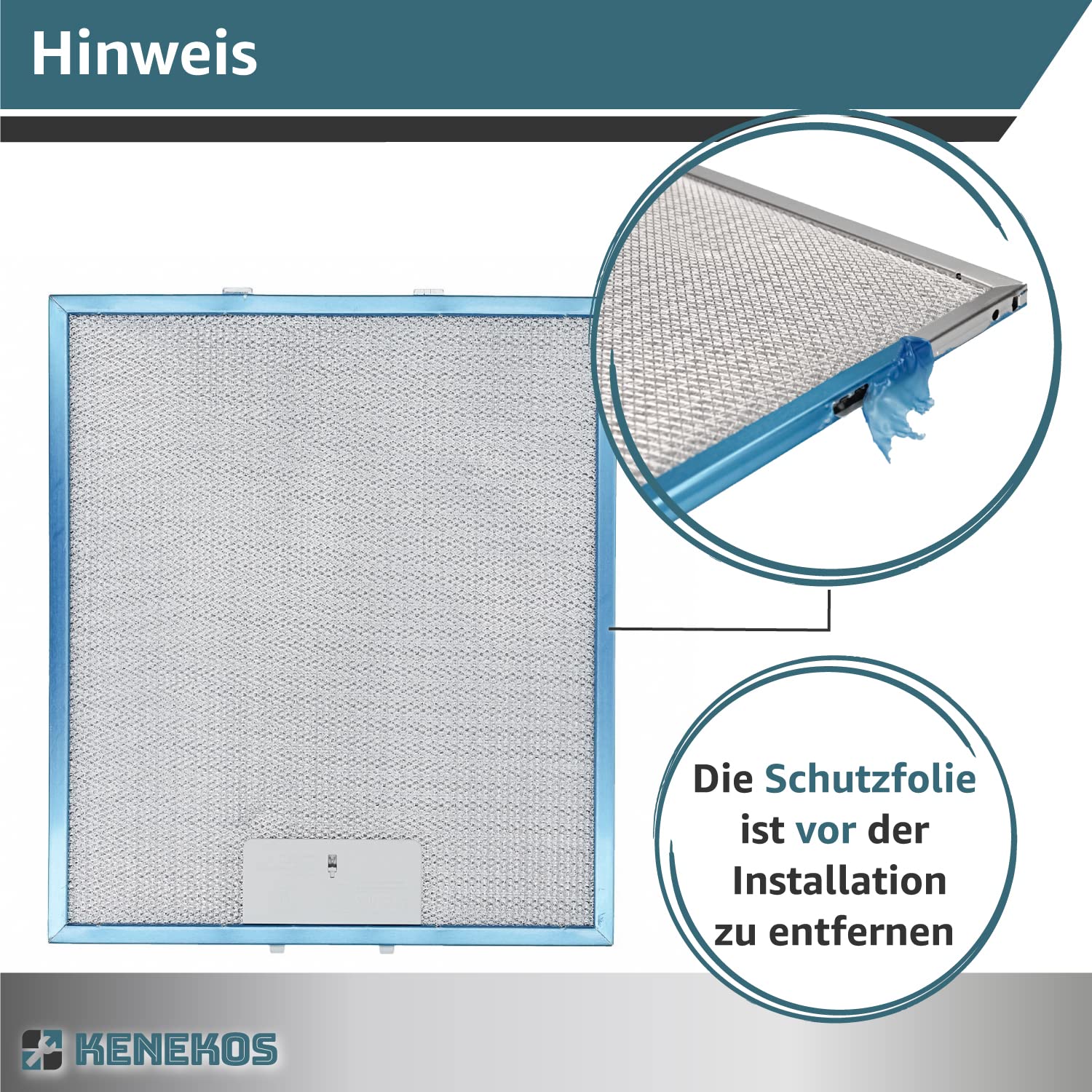 Kenekos - 2x Metallfettfilter für Dunstabzugshaube 305 x 267 mm geeignet für AEG 405525042-9 4055250429, Elica 93952919 GRI0009219A, KIT0010805 Whirlpool C00314158 ARI314158