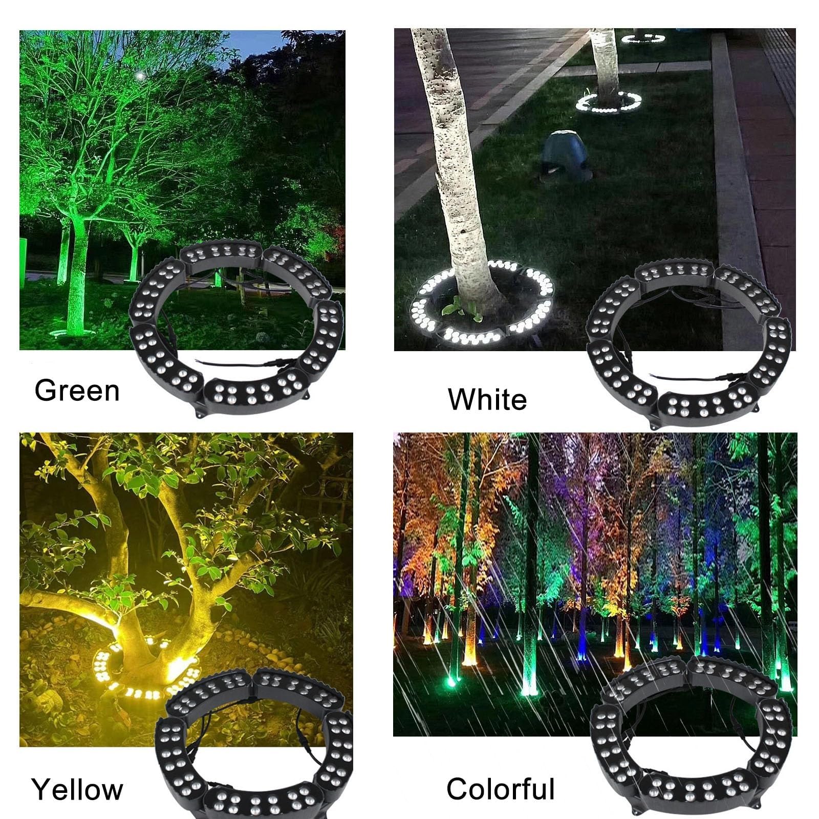 Luz De Alta Luminosidad Para Árboles,Lámpara Paisajística,Foco LED Anular Impermeable IP65 Para Palmeras,Iluminación Colorida Para Árboles En Jardines Y Exteriores(Warm Light,60W(24V))