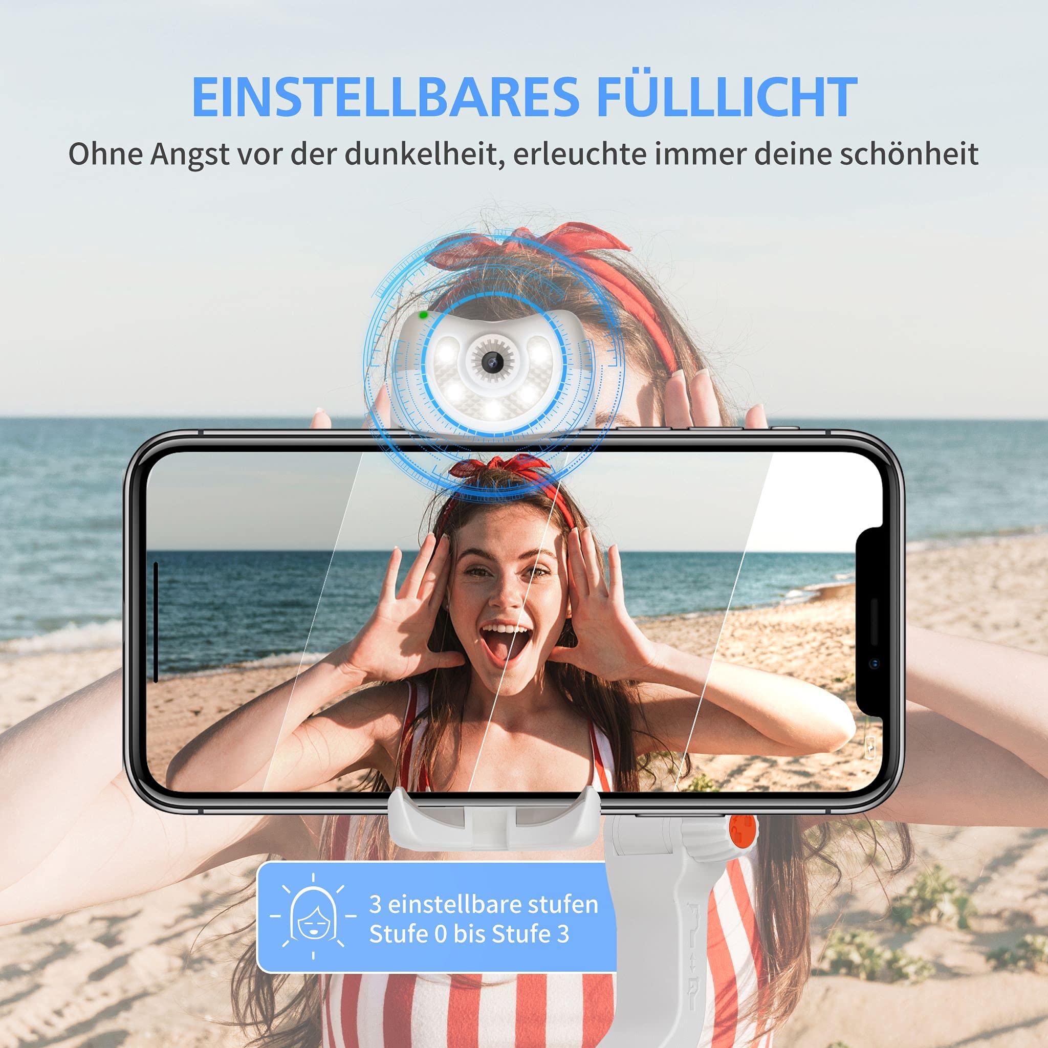hohem Gimbal per smartphone, iSteady V2 Stabilizzatore per smartphone con gimbal a 3 assi, Gimbal con sensore visivo AI integrato, Power Bank di emergenza, Gimbal per telefono iPhone 15/14/13/12