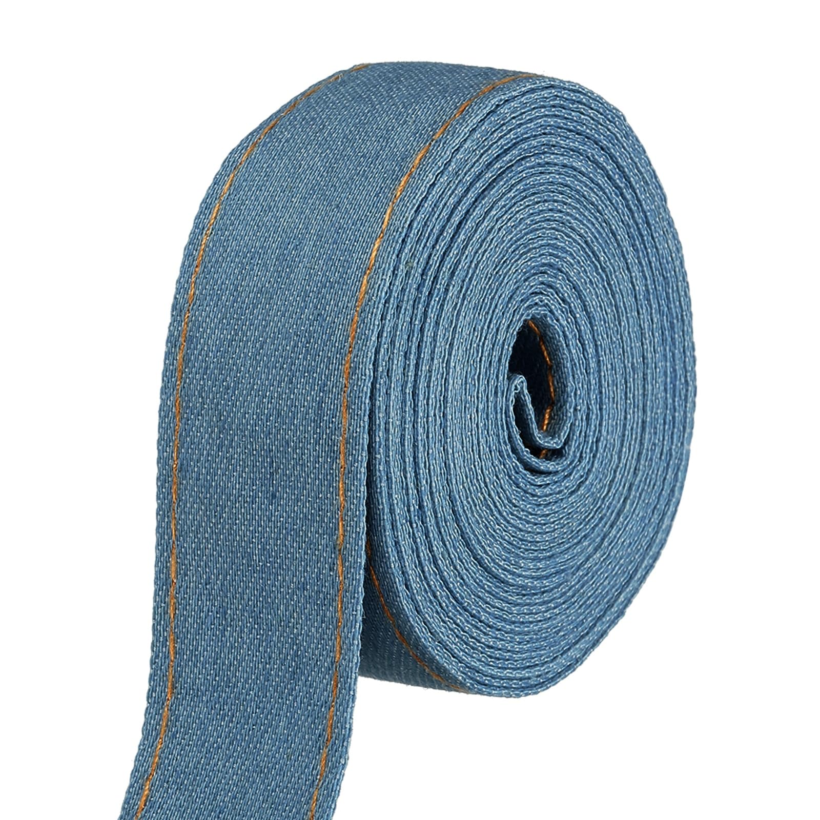 PATIKIL 1" Denim Ribbon, Total 3.3 Yard Layering Jean Fabric Craft Pure Color Strip for Bow DIY Making Hair Clip Garment Sewing Decorations, Blue