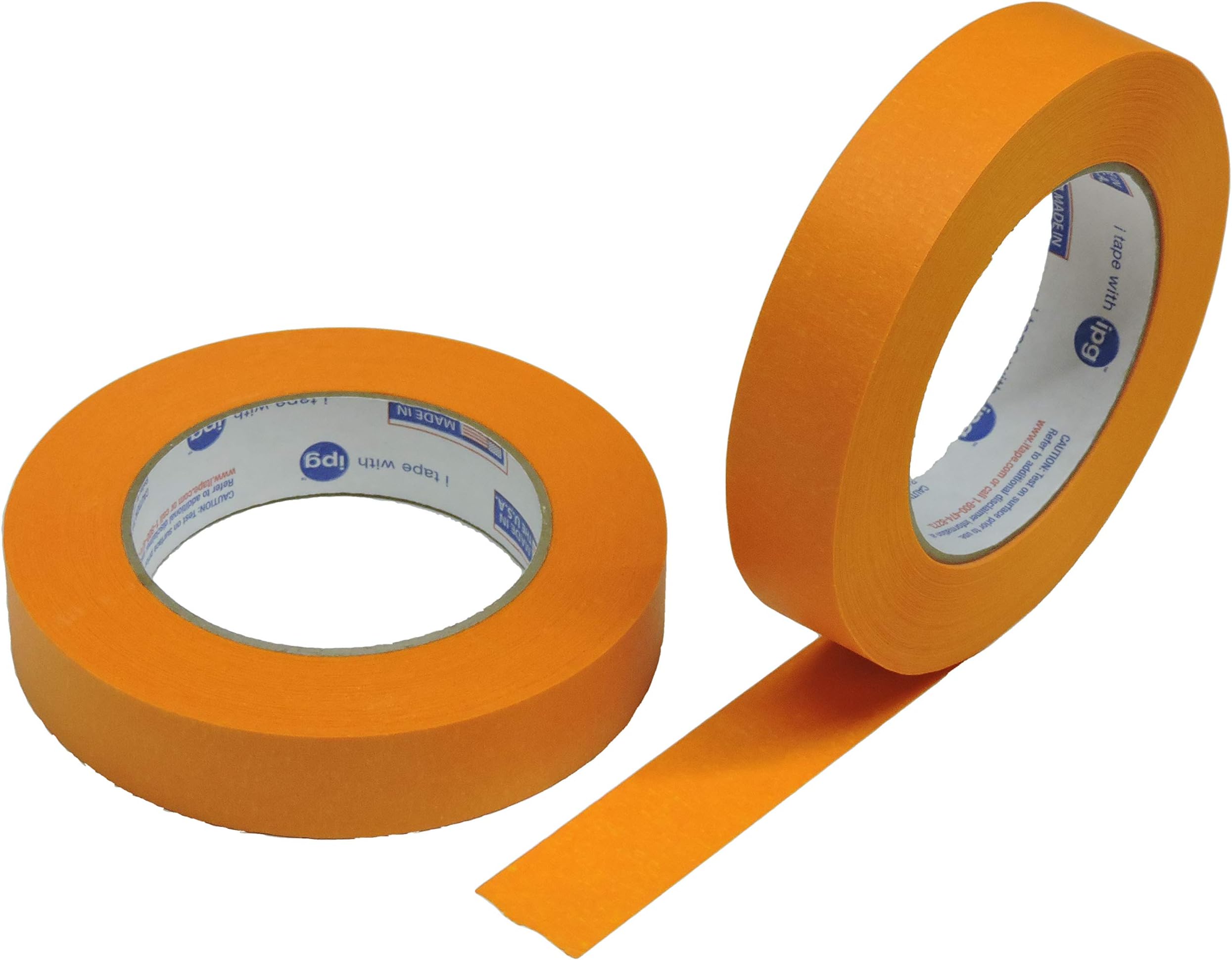 2pk 1" in x 60yd Burnt Orange Masking Tape Extra Sticky PRO Grade High Stick Special Project Painters Tape Painting Trim Arts Crafts School Home Office 21 Days 24MM x 55M .94 inch