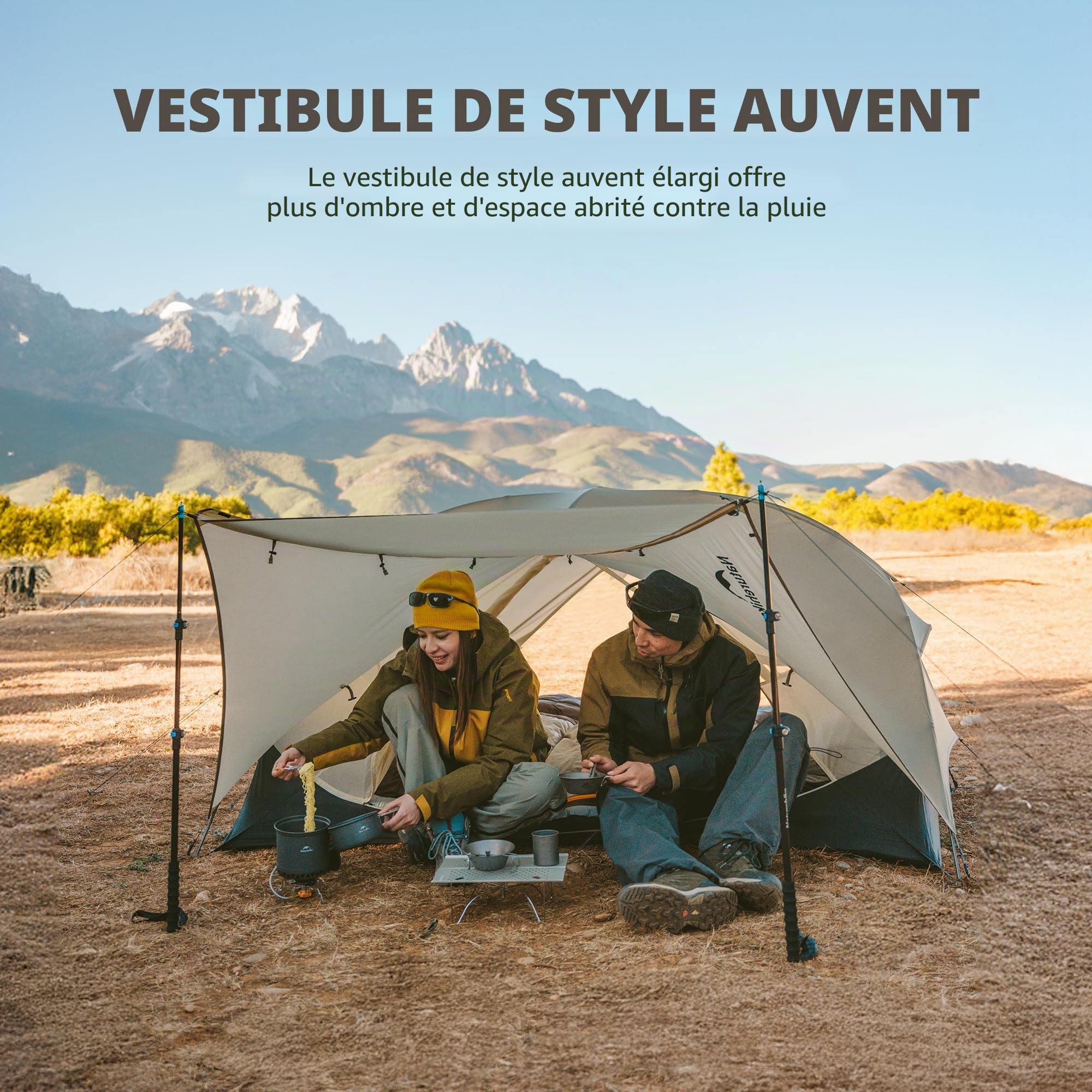 Naturehike Mongar UL Tente Ultra Légère Coupe-Vent Imperméable Double Portable 1/2 Personnes Tente 3-4 Saisons pour Camping Randonnée