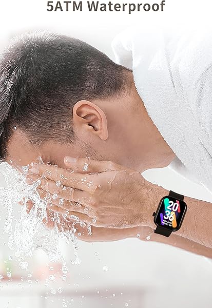 CUBOT Smartwatch Uomo Orologio Sportivo Fitness Tracker 1 7 260mAh 5 ATM Pedometro Cardiofrequenzimetro Contapassi Notifiche Messaggi Controller Musicale Fotocamera Nero per Android iOS