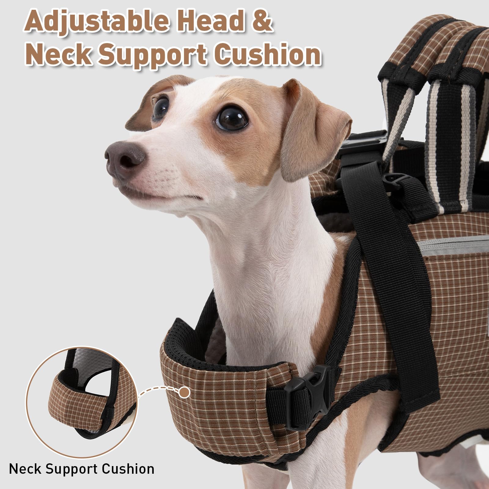 Mochila transportadora para perros, bolsa refrescante de seda de hielo transpirable para mascotas con correas traseras ajustables, diseño horizontal multitransporte y soporte ergonómico de la