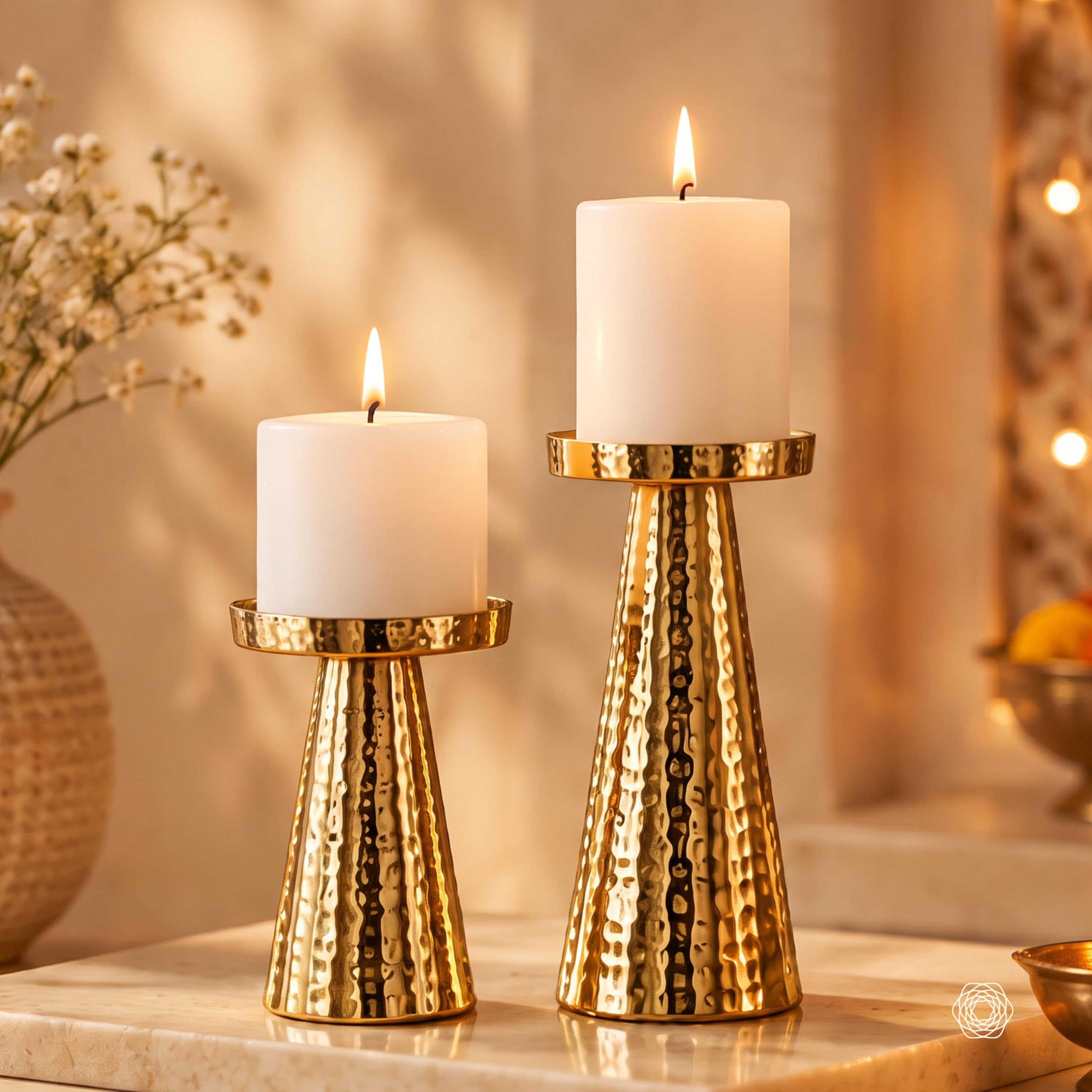 Behoma Metal Pillar Candle Holders - Set of 2 -14 Behoma Metal Pillar Candle Holders - Set of 2 -14