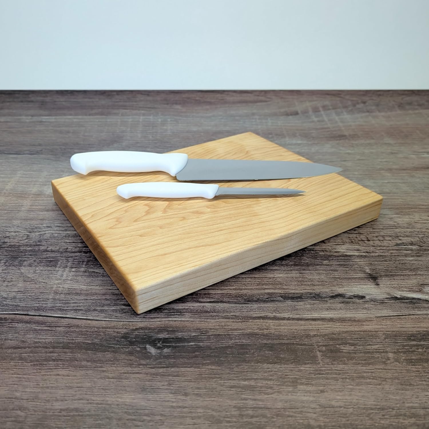 No Glue, One Piece Maple Wood - Thick Solid Hard Maple Cutting Board, Wholly Handmade in USA, Medium 11" x 9" x 1.1" (3 lb)
