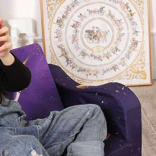 Miniatura 6 de MOMCAYWEX Sofá astronauta para niños, sofá plegable 2 en 1, sofá convertible a cama para niñas y niños