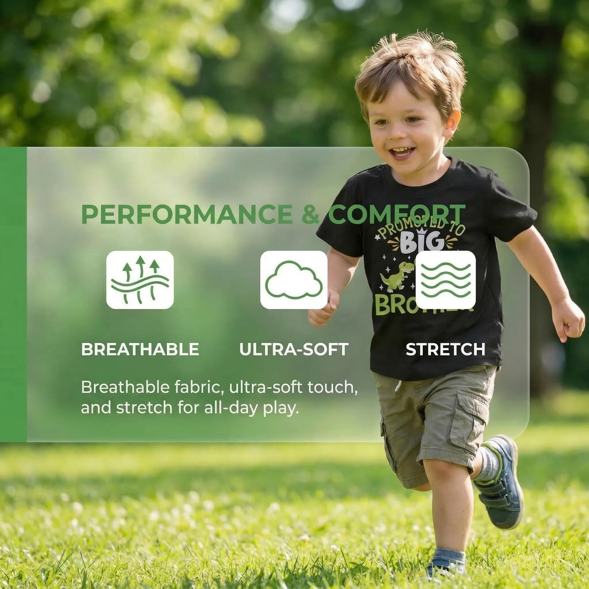 Keepatin Big Brother Shirt,Promoted to Big Brother Gift Tshirt Boy,T Shirt for Kid Dinosaur,Pregnancy Announcement T-Shirt - 3