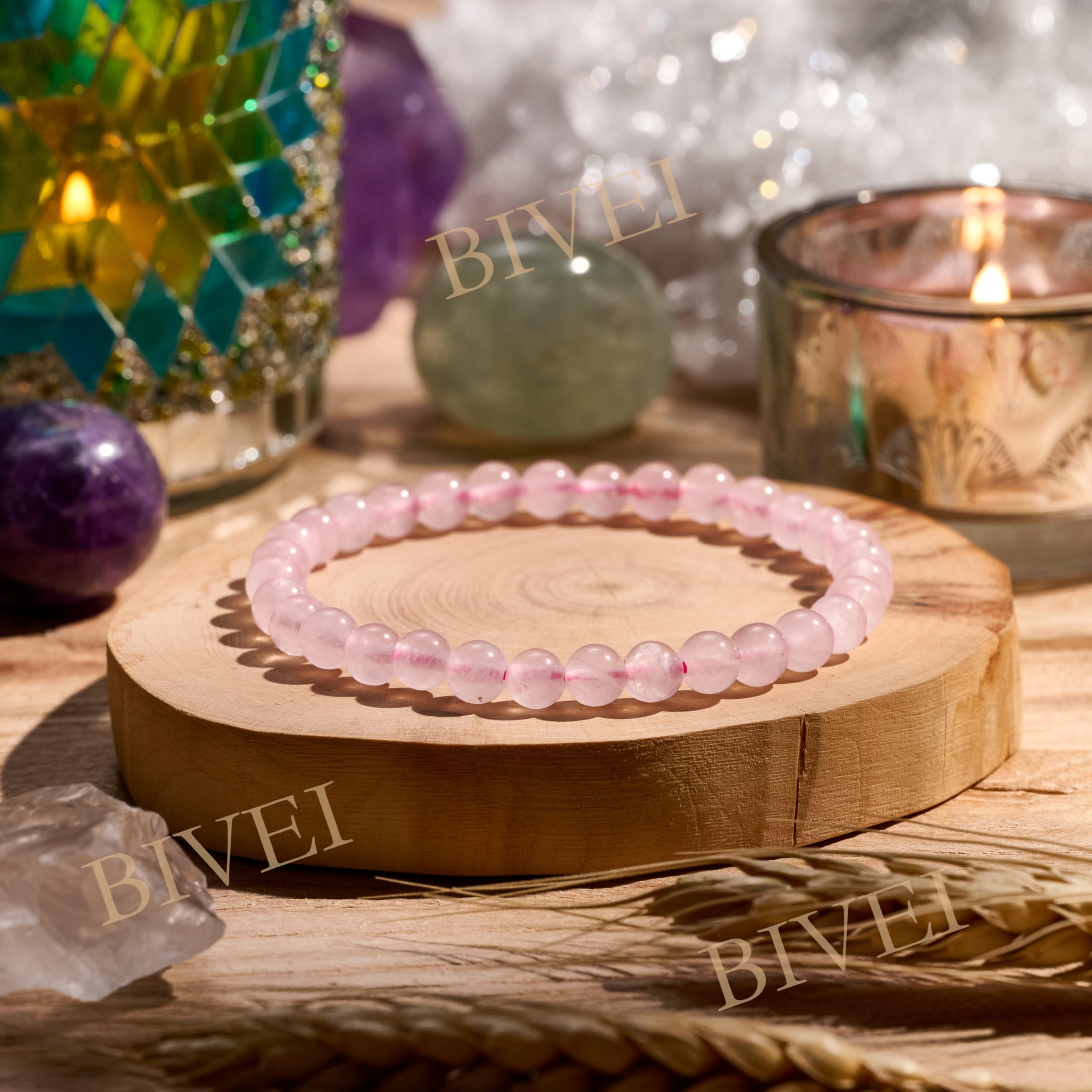 Bivei signora braccialetto perline 6mm semiprezioso cristallo naturale elastico elastico cristallo accessori regalo di yoga