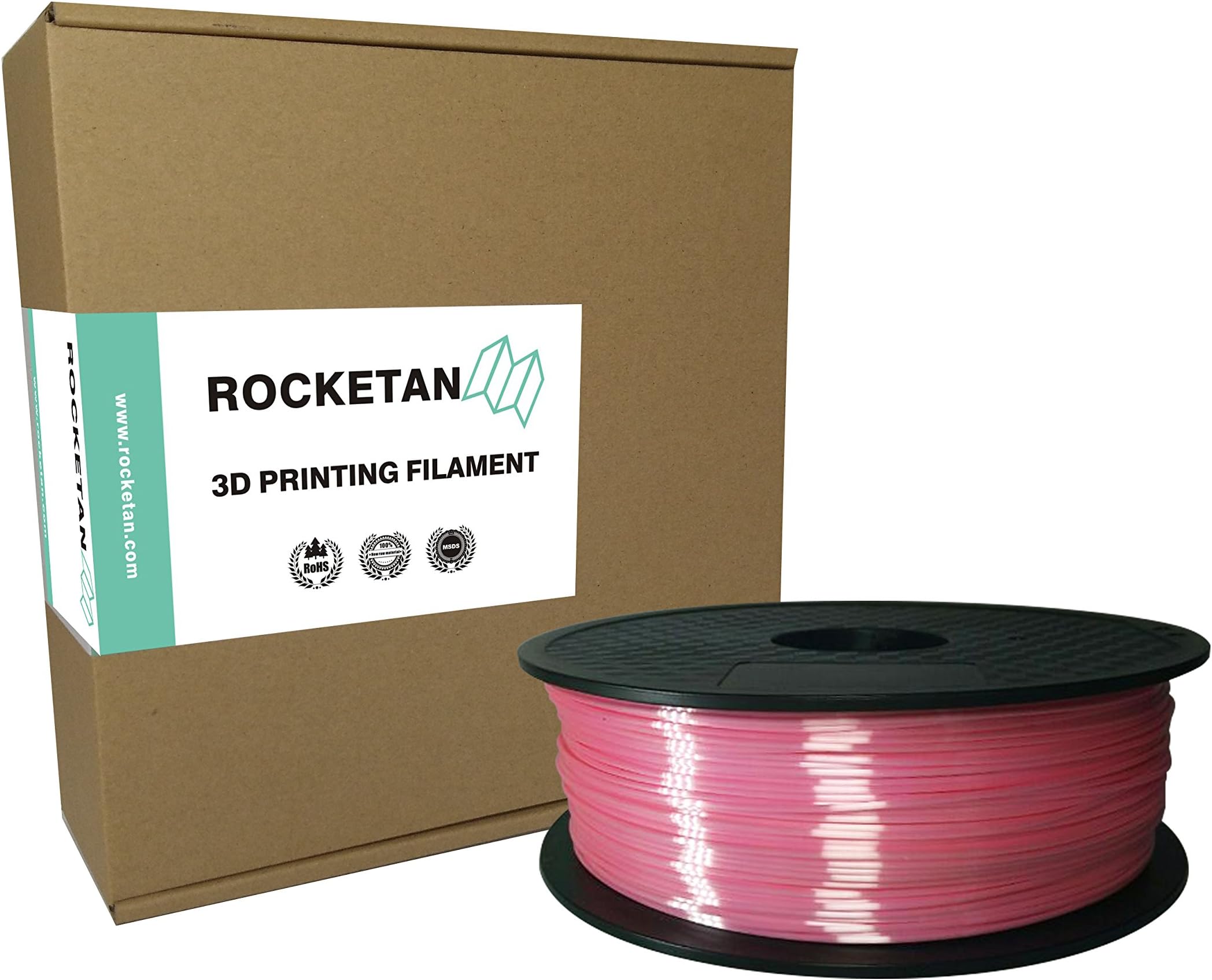 Silk-Like Pink PLA 3D Printer Filament, 1 kg Spool, 1.75 mm, Dimensional Accuracy +/- 0.02 mm