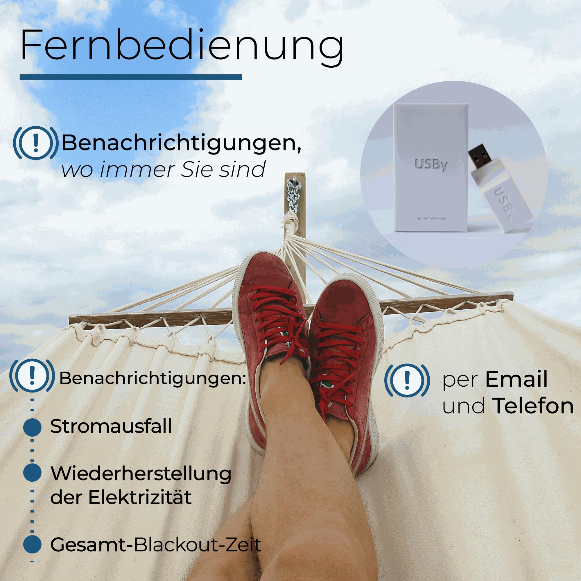 Stromausfall Melder | Stromausfall Alarm WLAN | Sofortige Warnung bei Stromausfall | Schutz für Gefrierschrank, Kühlschrank , Aquarium, Ferienhaus, Wohnmobil und Sicherheitssysteme | Ohne ABO