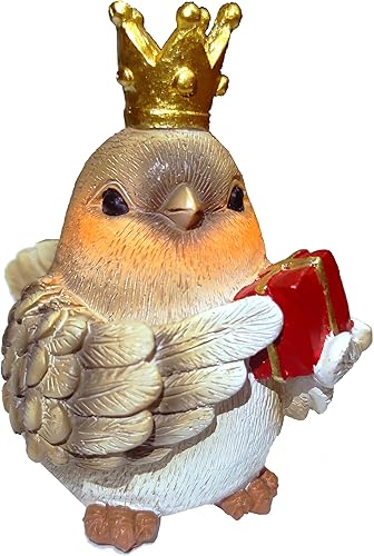 Henlivy Estatuas de pájaros pequeños, pintadas a mano, divertidas figuras de resina para sala de estar, dormitorio, escritorio, decoración del