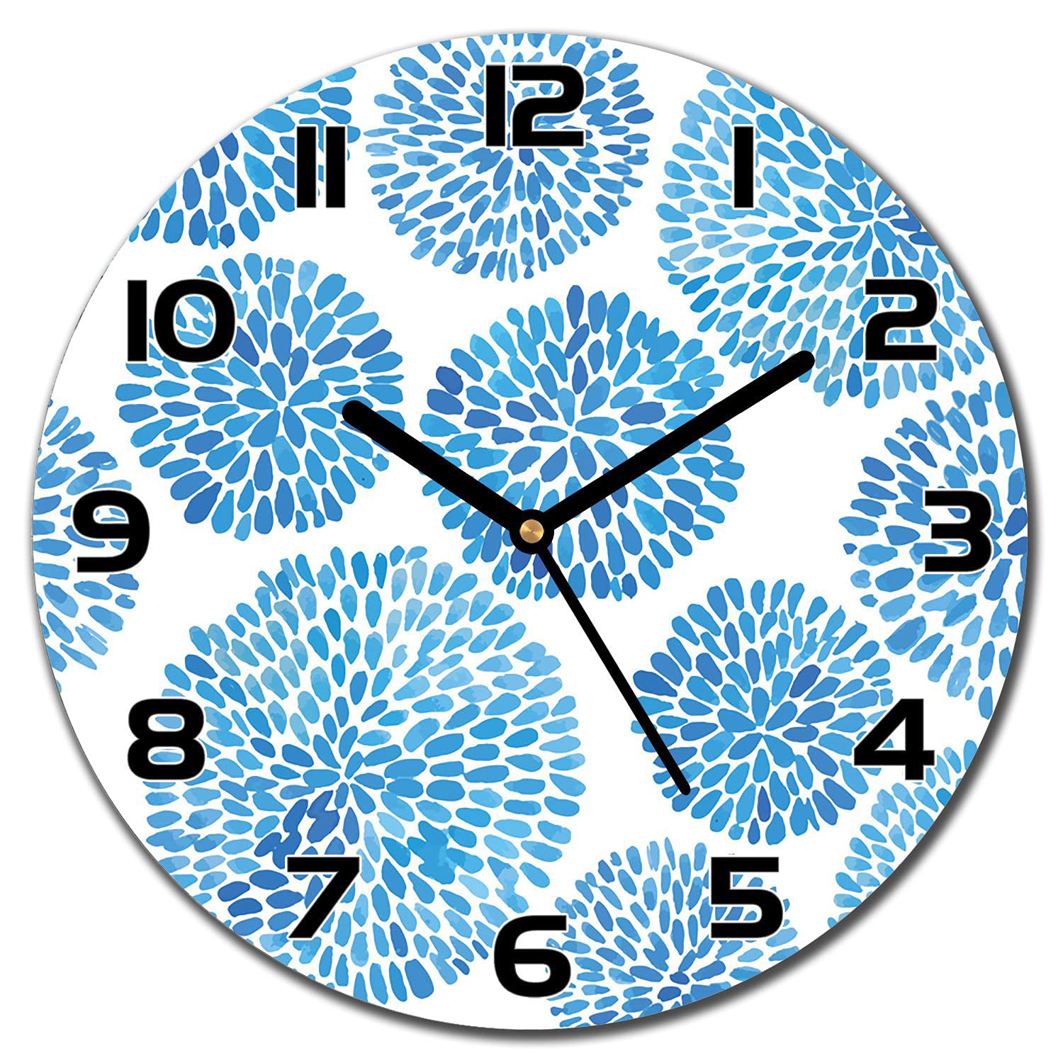 Horloge murale moderne cuisine et salon en verre imprimé 30 cm Coloray