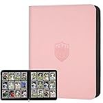 Trading Card Binder 12 Pocket, GERMUN PU Cover Card Binder for 720 Cards, Premium Trading Card Holder Folders, Double Sided Pocket Card Album for MTG, TCG (Pink)