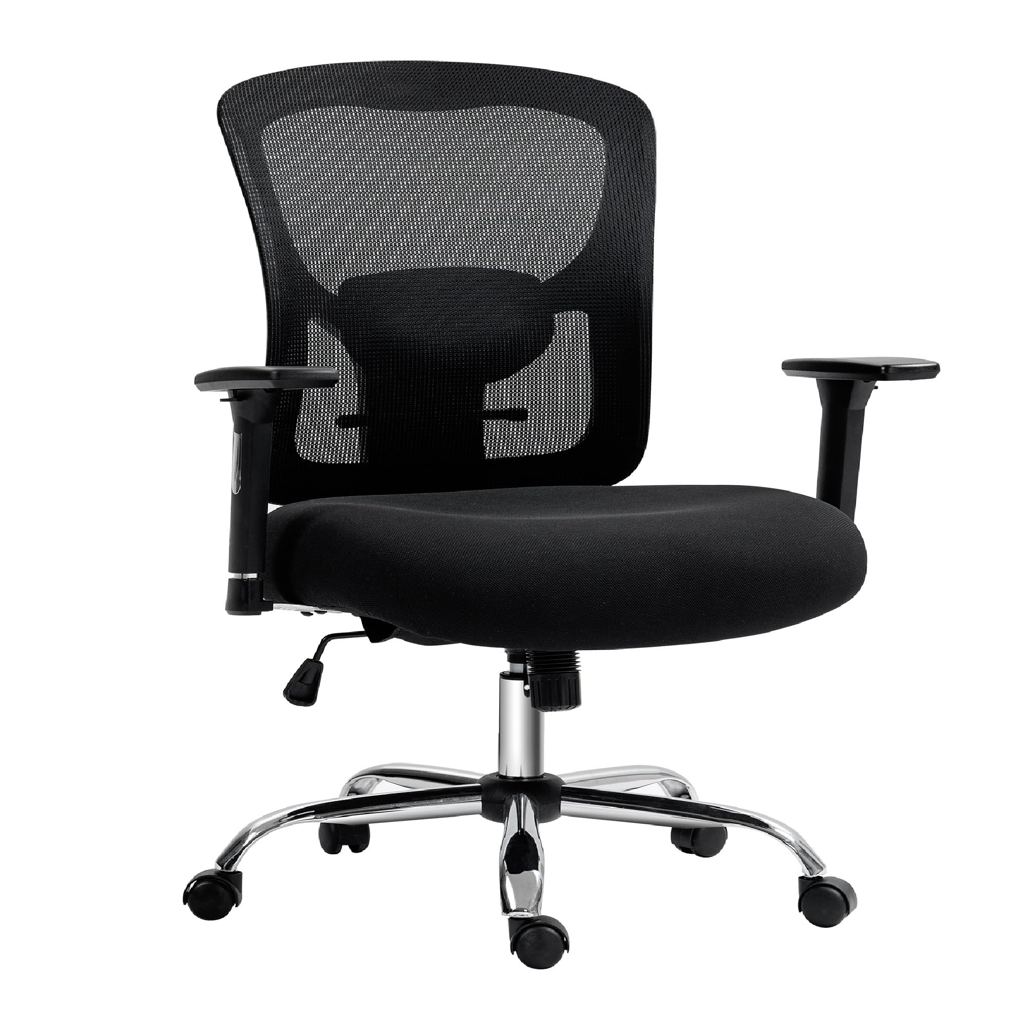 Big and Tall Office Chair 600lbs, Ergonomic Computer Desk Chair for Heavy People with 4D Adjustable Armrest and Lumbar Support, Heavy Duty Metal Base Mesh Chair with Wide Seat for Home Office