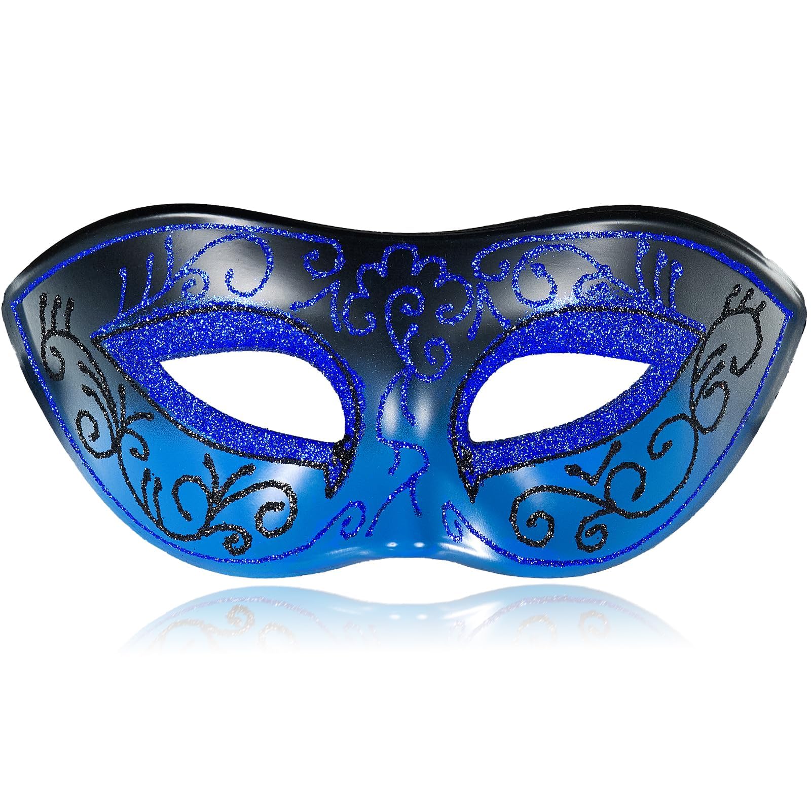 MYSEUNI Adjustable Masquerade Mask for Men - Retro Venetian Party Mask Blue Comfort Fit for Prom, Gatsby Parties, Opera Nights & Mardi Gras โ image 1