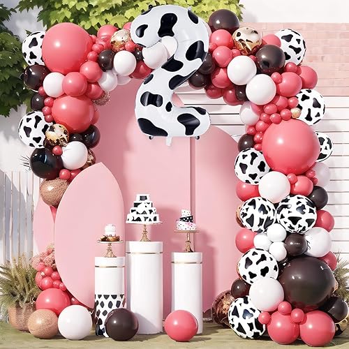 Miniatura 6 de Globo con el número 2 con estampado de vaca, globos grandes de cumpleaños con número de vaca de 40 pulgadas, globos de aluminio Mylar número 2 para
