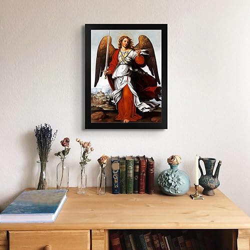 Miniatura 3 de Ángel de la guarda de la cabaña perdida por Vicente Juan Masip  Impresión en marco plano negro  Reproducción de pinturas de obras de arte finas