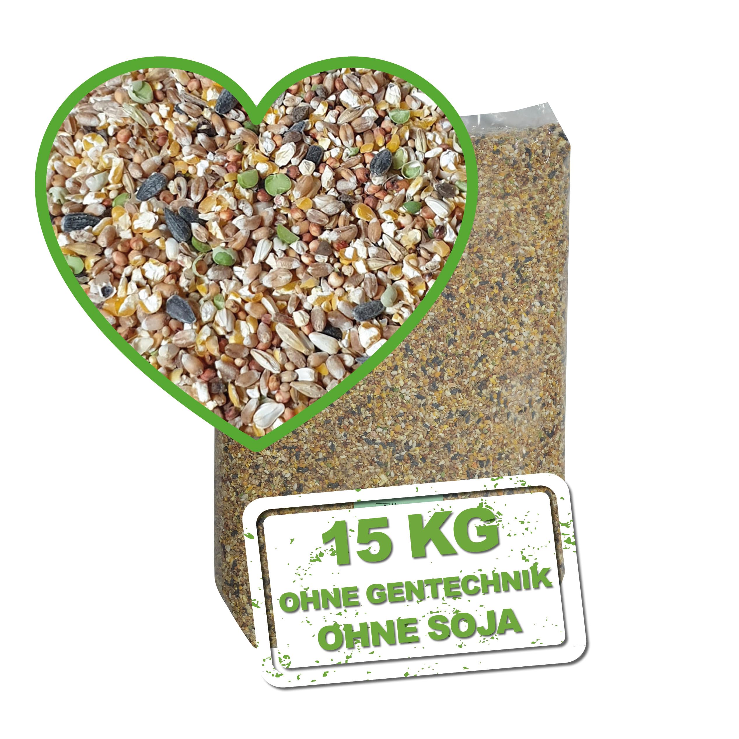 MeineHennen KÖRNER-VITAL EXZELLENT 15 kg - Premium Hühnerfutter, naturbelassene Körnermischung mit Hirse, Buchweizen & Sonnenblumenkernen für Rasse- & Zwerghühner