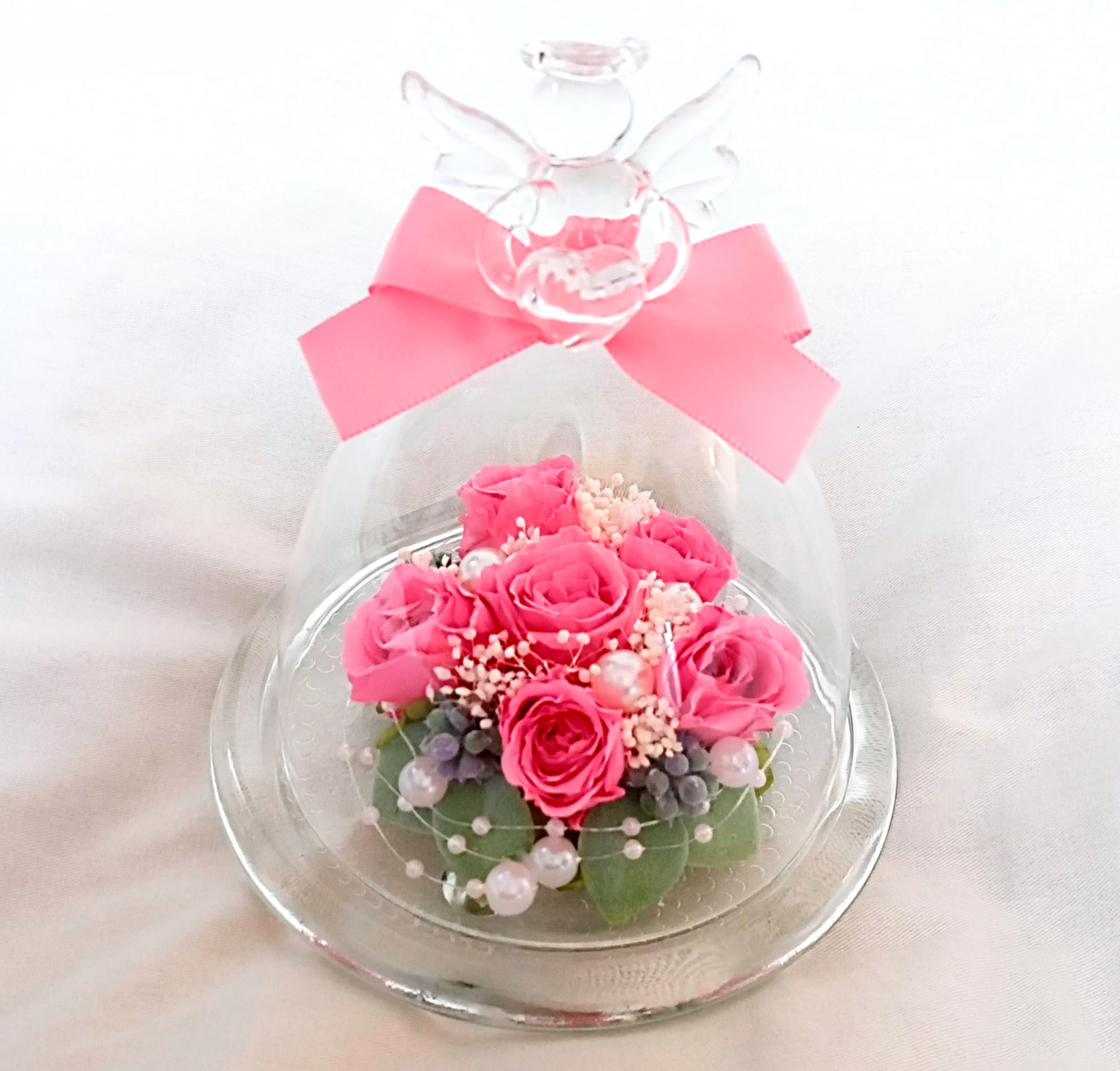 【高級プリザーブドフラワー】エンジェルガラスドーム アジサイ フラワードーム Amazon｜【高級プリザーブドフラワー】エンジェルガラスドーム