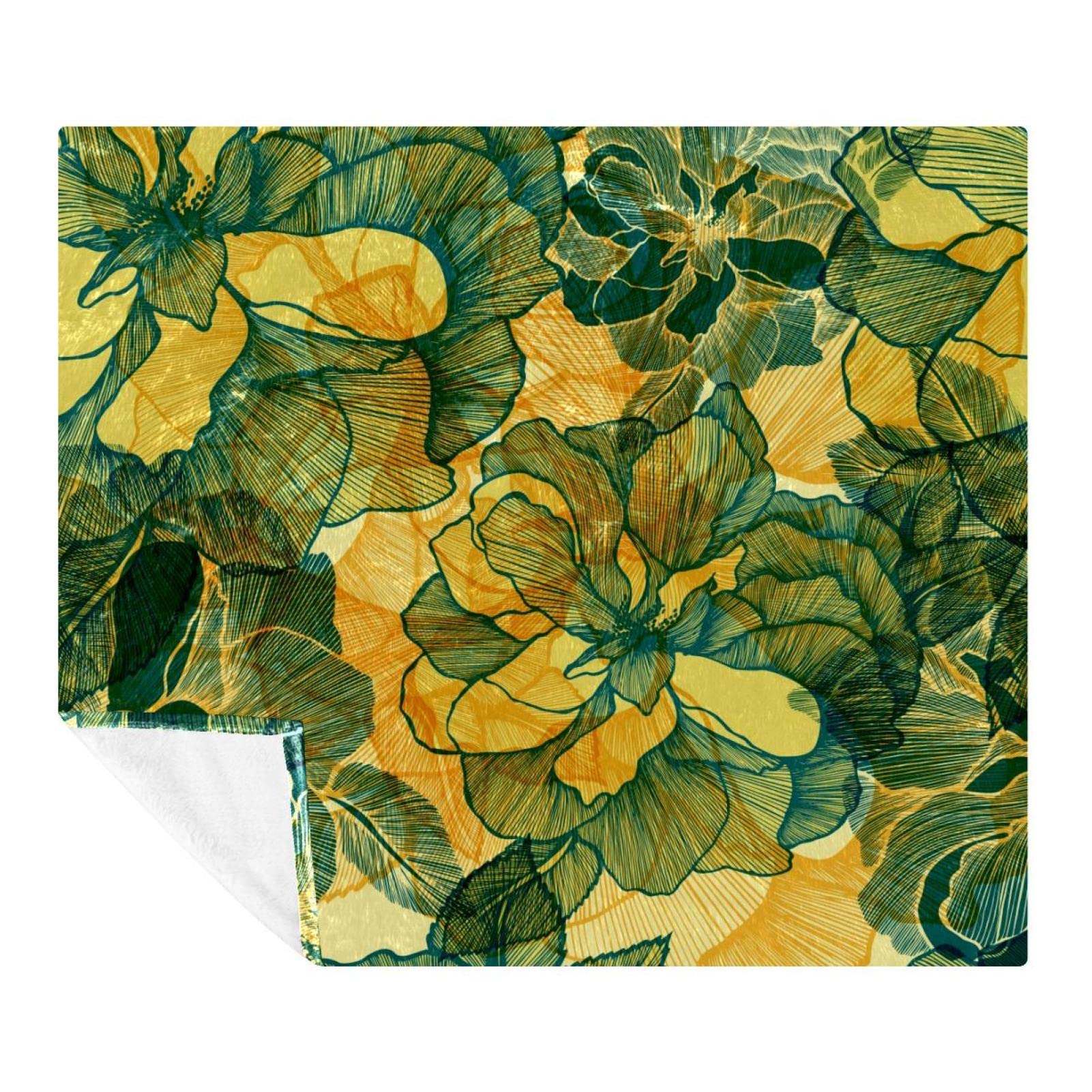 Couverture douce Blossoming Roses pour cocooning sur le canapé ou douceur en voyage