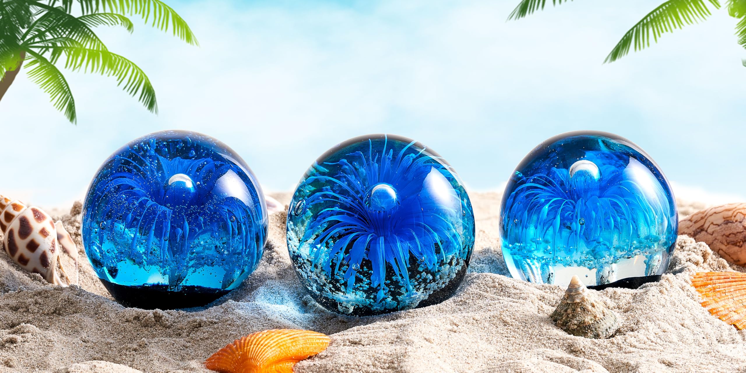 Amazon | 文鎮ガラスボール、ガラスの文鎮,家の装飾、オフィスの装飾