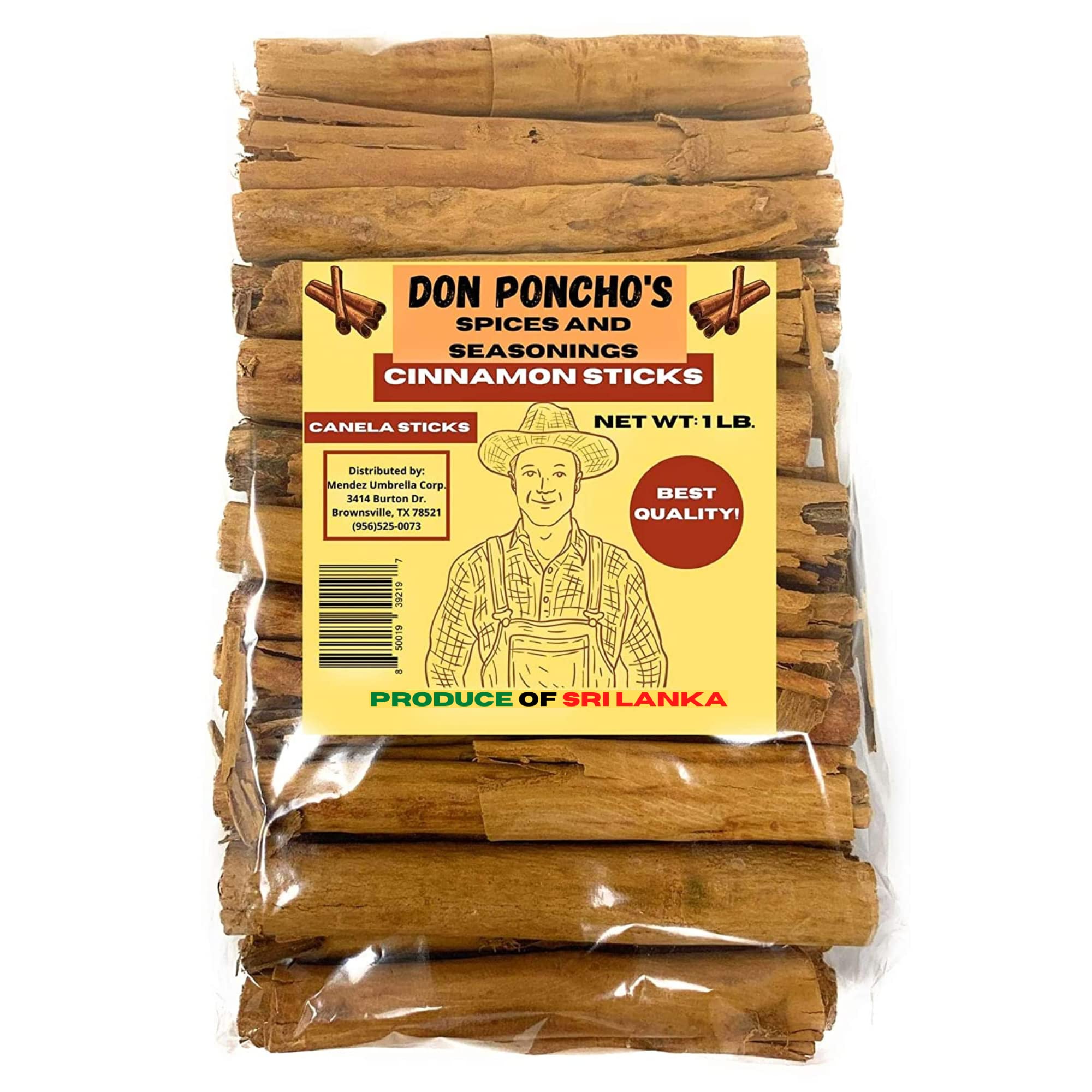 Don Ponchos - Ceilán Canela Sticks/Ceylon Cinnamon Sticks 1lb