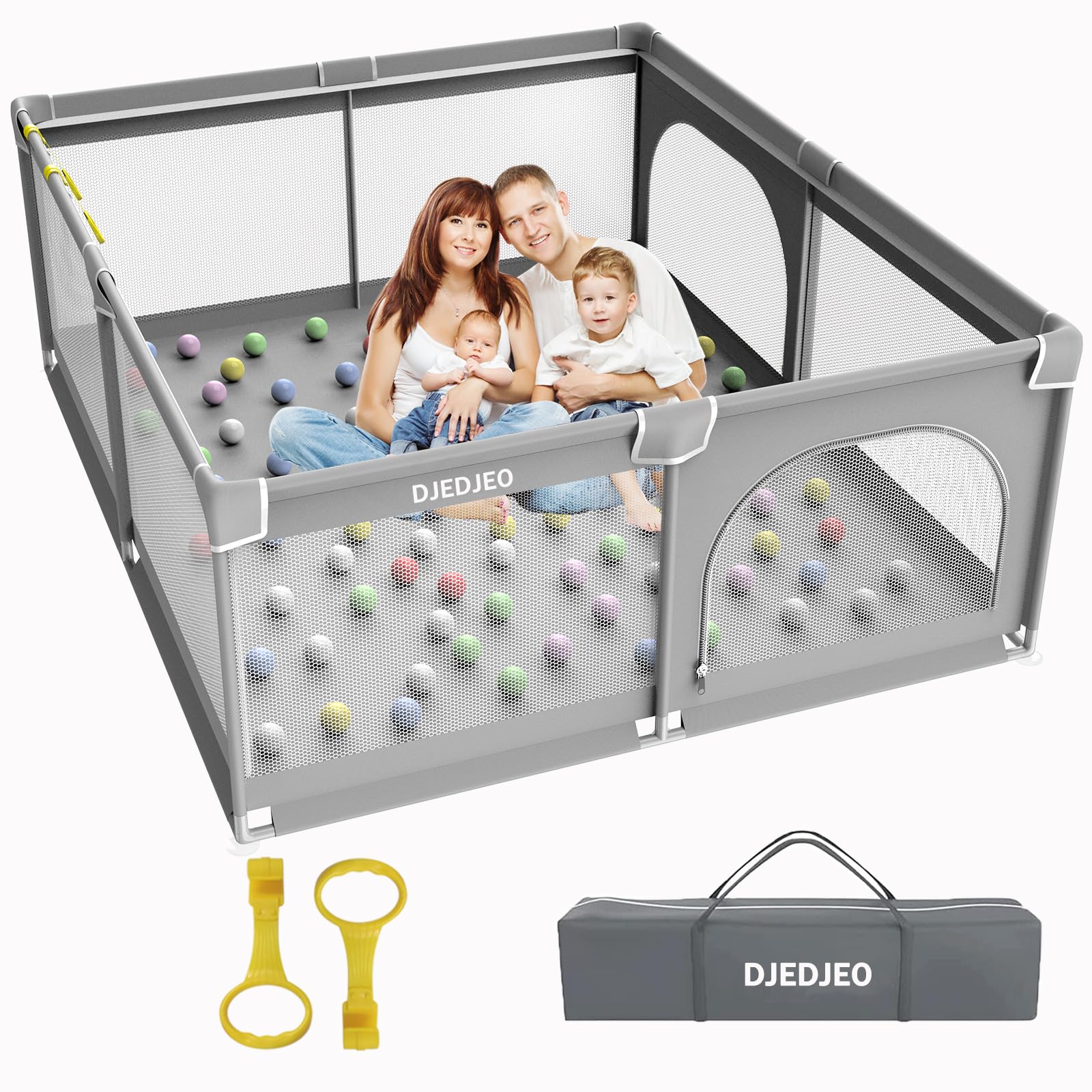 Box Bambini 90x90cm Con Materassino Schiuma - Recinto Sicuro Con Rete Traspirante Per Interni Ed Esterni - Foto 9