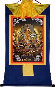 Gandhanra Manjusri Thangka Tibetan Thangka Art - Hot Stamped Buddha Tapestry for Zen Home Decor, Meditation, Spiritual Relaxation, and Peace