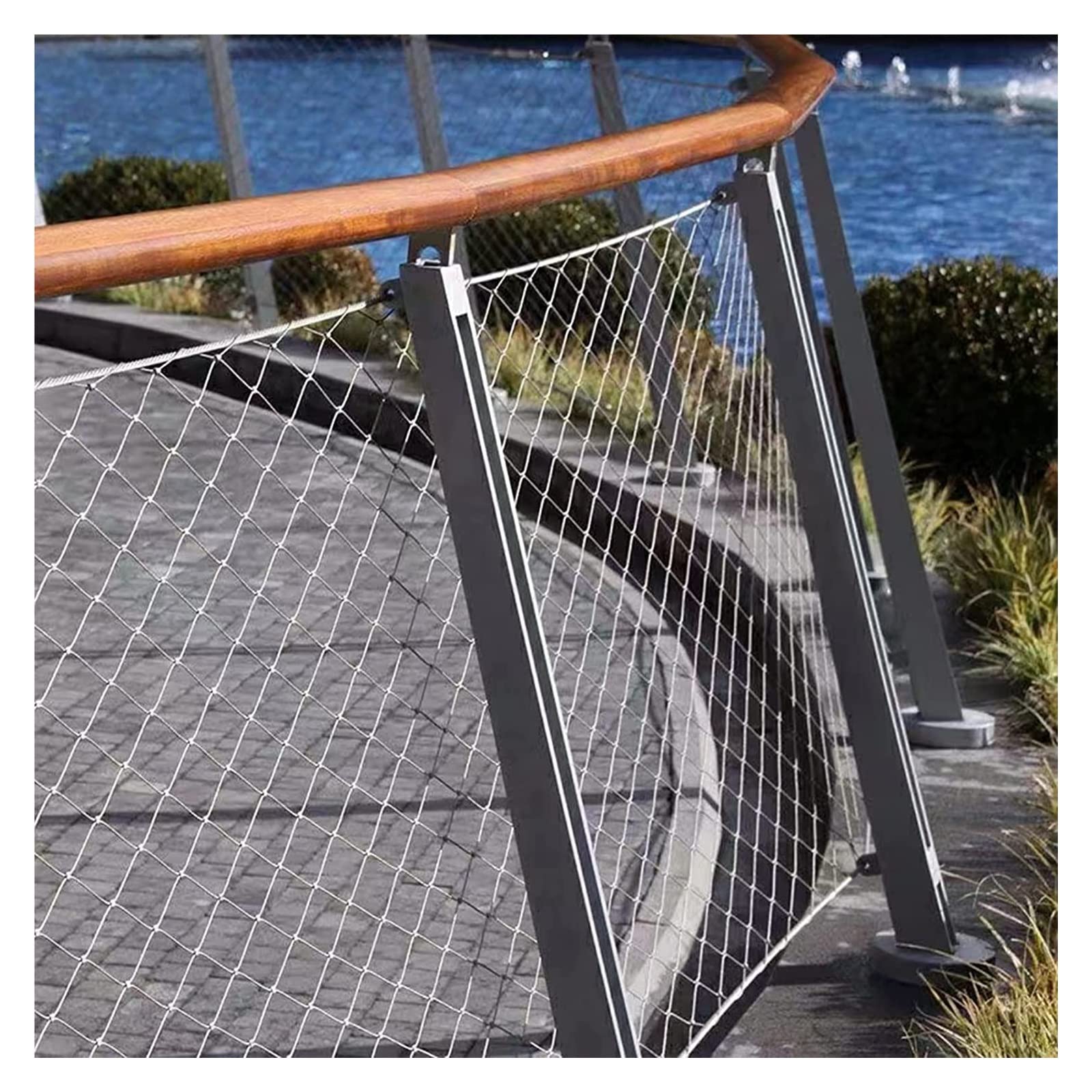 304 Stainless Steel Rope Net, Impact Resistance High Altitude Anti-Fall Net, Flexible Protection Boundary Fence for Garden Farm Football Field (Color : Silver-1.2mm Diameter, Size : 1x3m)