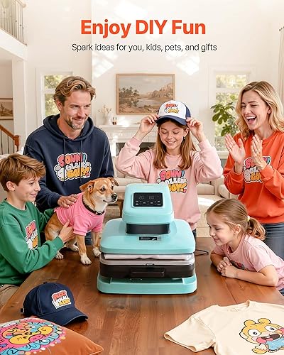 Miniatura 5 de VEVOR Máquina automática de prensa de calor, 15 x 15 pulgadas, máquina de prensa de camisetas con liberación automática y presión ajustable,