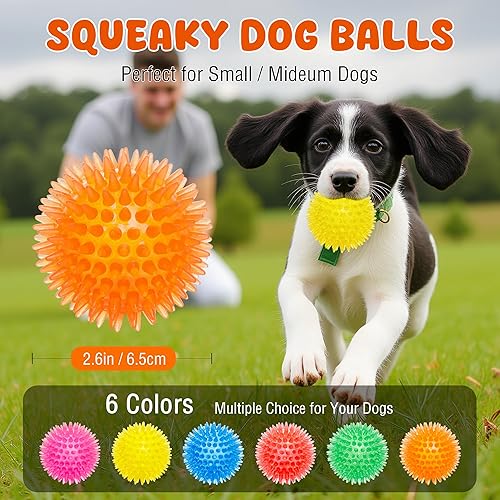 Miniatura 8 de Pelotas chirriantes resistentes de 4.5 pulgadas, juguetes para perros medianos y grandes, paquete de 4 juguetes indestructibles para perros