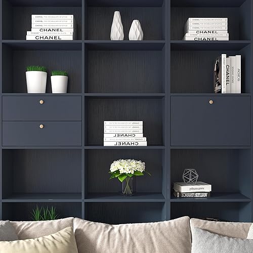 Miniatura 3 de CHIHUT Papel tapiz de madera azul marino de 17.7 x 236 pulgadas, papel de contacto de madera azul, autoadhesivo, extraíble, papel de pared de vinilo