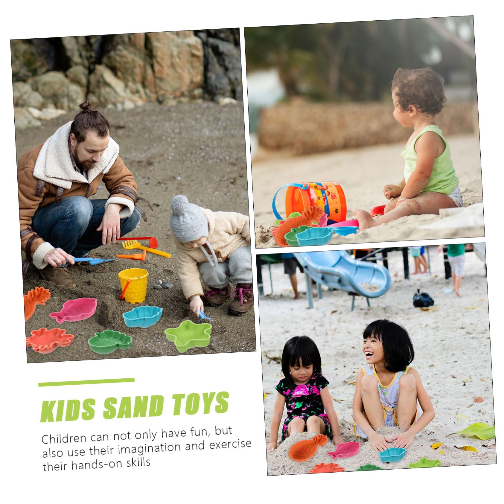 Kisangel 6Pcs Beach Set Sand Dredging for Summer Fun Lightweight Beach Playing Set Sand Mold Random Color