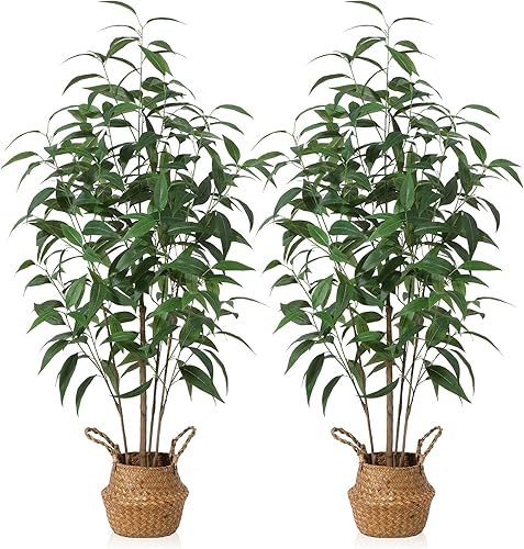 Miniatura 8 de Árbol de eucalipto artificial, planta falsa de 4 pies en maceta para decoración del hogar y la oficina, plantas falsas en maceta, árboles