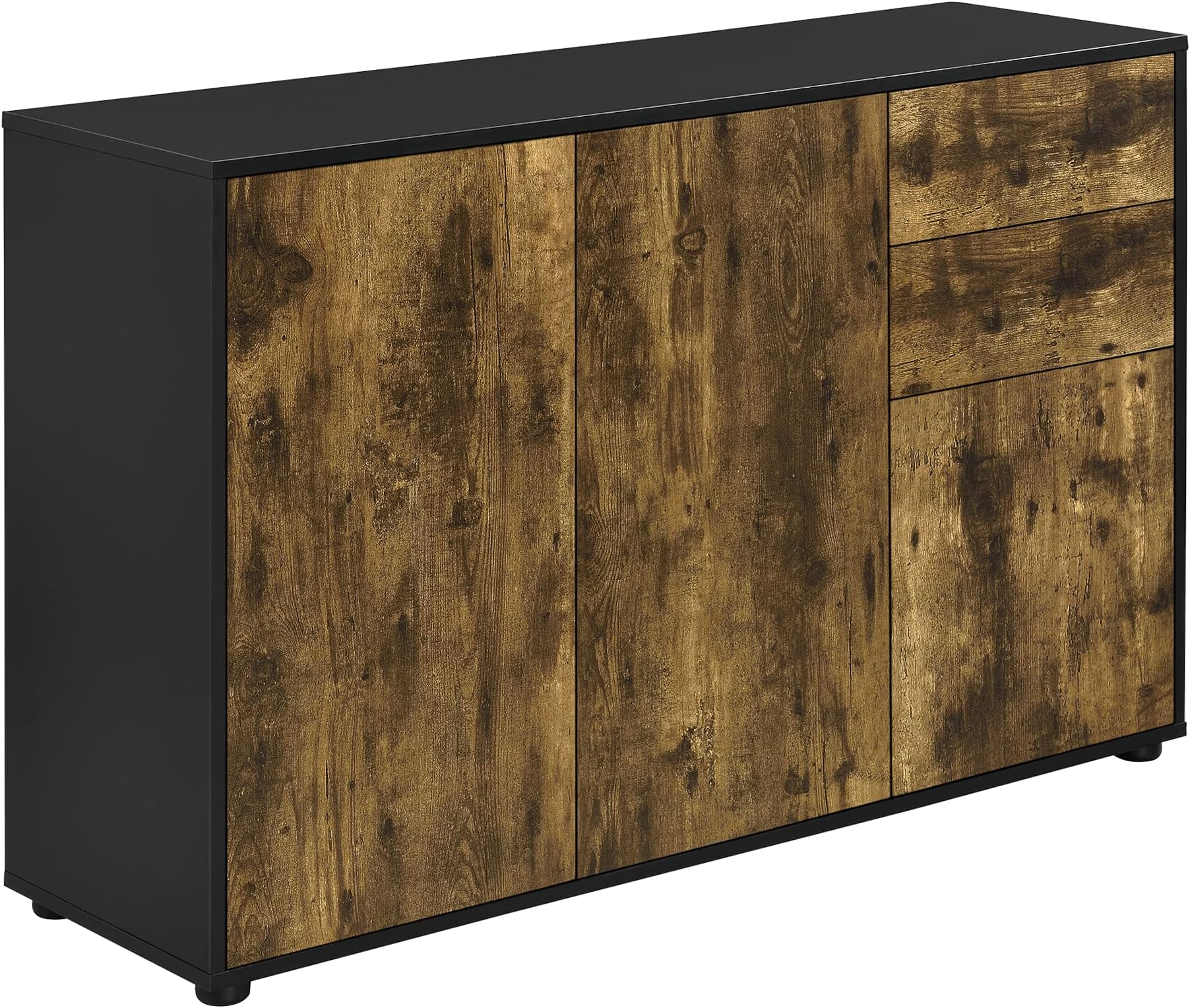 MATKAM Kommode K8JER1D3S Graphit - 1 Tür & 3 Schubladen, 77x80x35cm