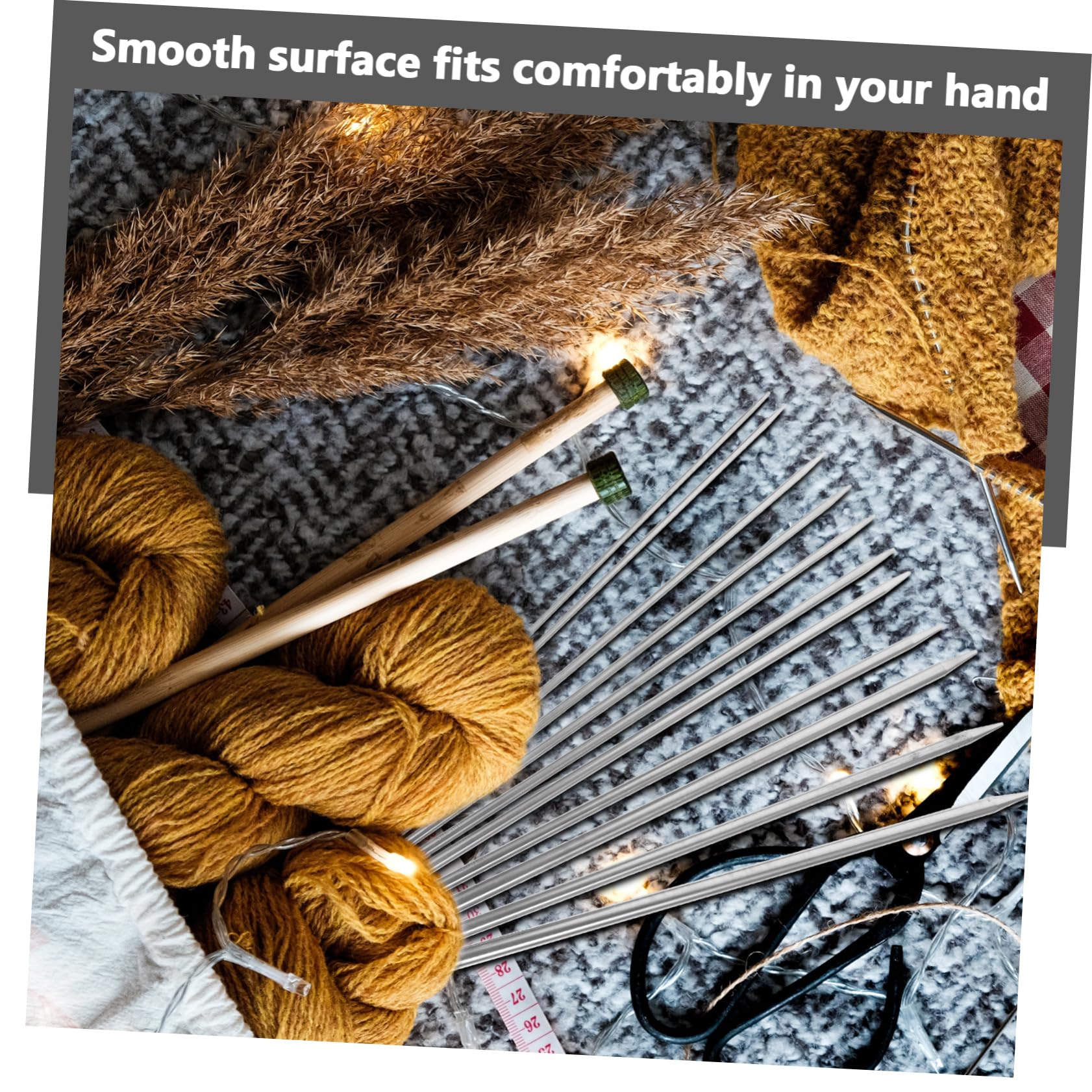 Tofficu 176stücke Edelstahl Stricknadeln Doppelte Spitzen Stricknadeln Für Pullover Mützen Und Schals Ergonomische Glatte Nadeln Für Anfänger Und Fortgeschrittene