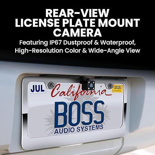 Miniatura 4 de BOSS Audio Systems LPCB40 - Cámara de respaldo para placa de matrícula retrovisora inversa - Vista trasera gran angular de 170, cámara de respaldo