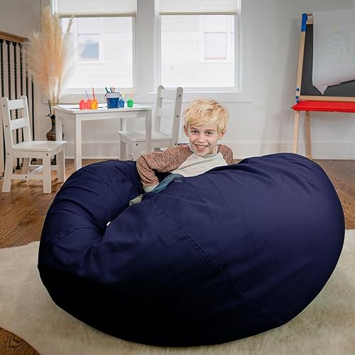 Miniatura 177 de Flash Furniture Puf de gran tamaño para niños y adultos, juego de 1, sherpa natural Negro -,Negro Peludo,Blush Peludo,Marrón,Camouflaje,Azul