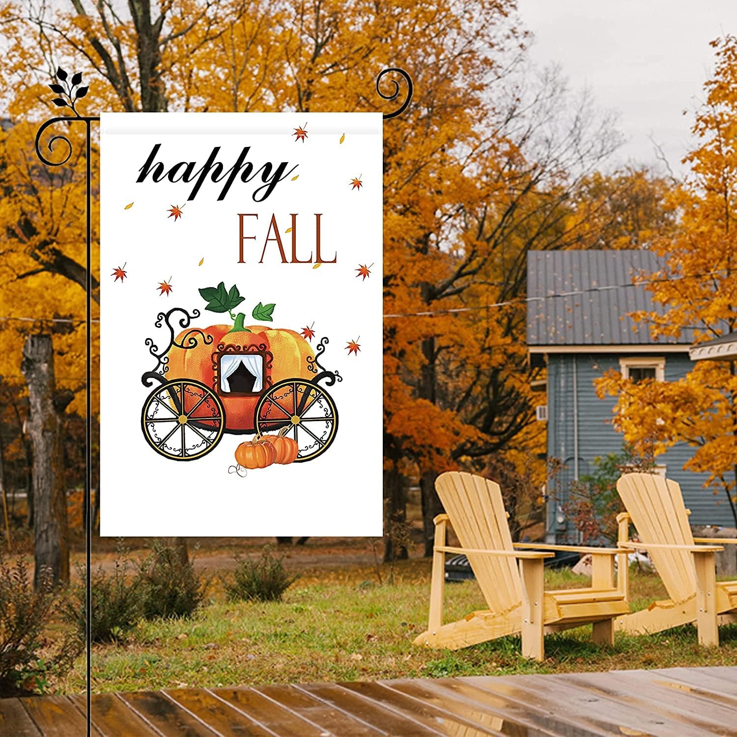 Garden Flag, Fall Garden Flag Yard Flag Double Sided Garden Decoration, Pumpkin Cart Garden Flag for Indoor & Outdoor Décor Autumn Thanksgiving Day Halloween Yard Flag ( 12*18 Inch) : Patio, Lawn & Garden