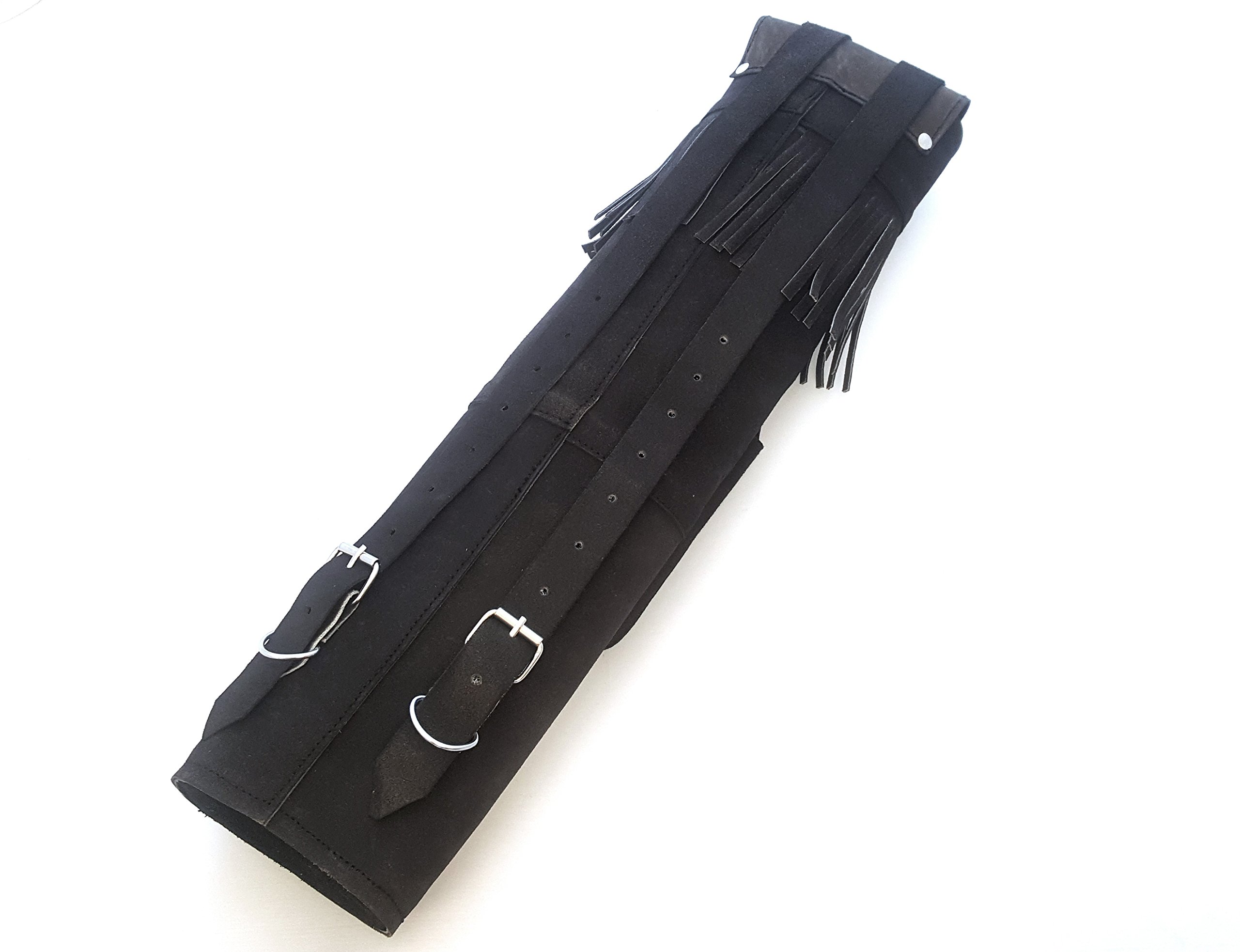 Aljaba de piel de ante tradicional para tiro con arco, marrón oscuro