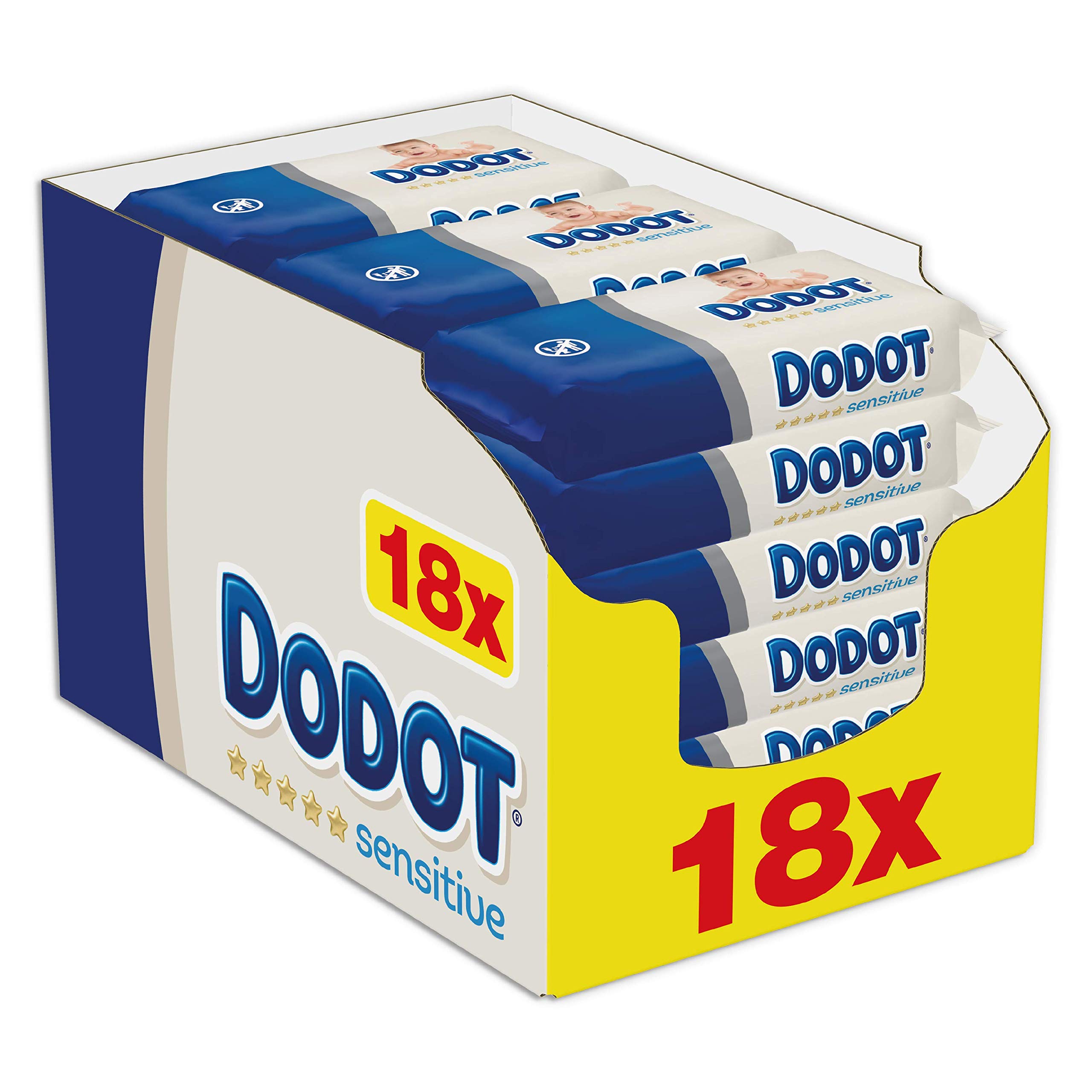 Dodot Sensitive - Salviette per bambini, 18 confezioni 972 salviette