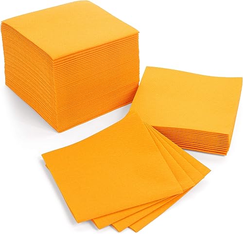 AH AMERICAN HOMESTEAD Cocktail Napkins - Small 4x4 Linen-Like Disposable Beverage Bar Napkins - Bulk Square Napkins - Everyday Party Wedding (100