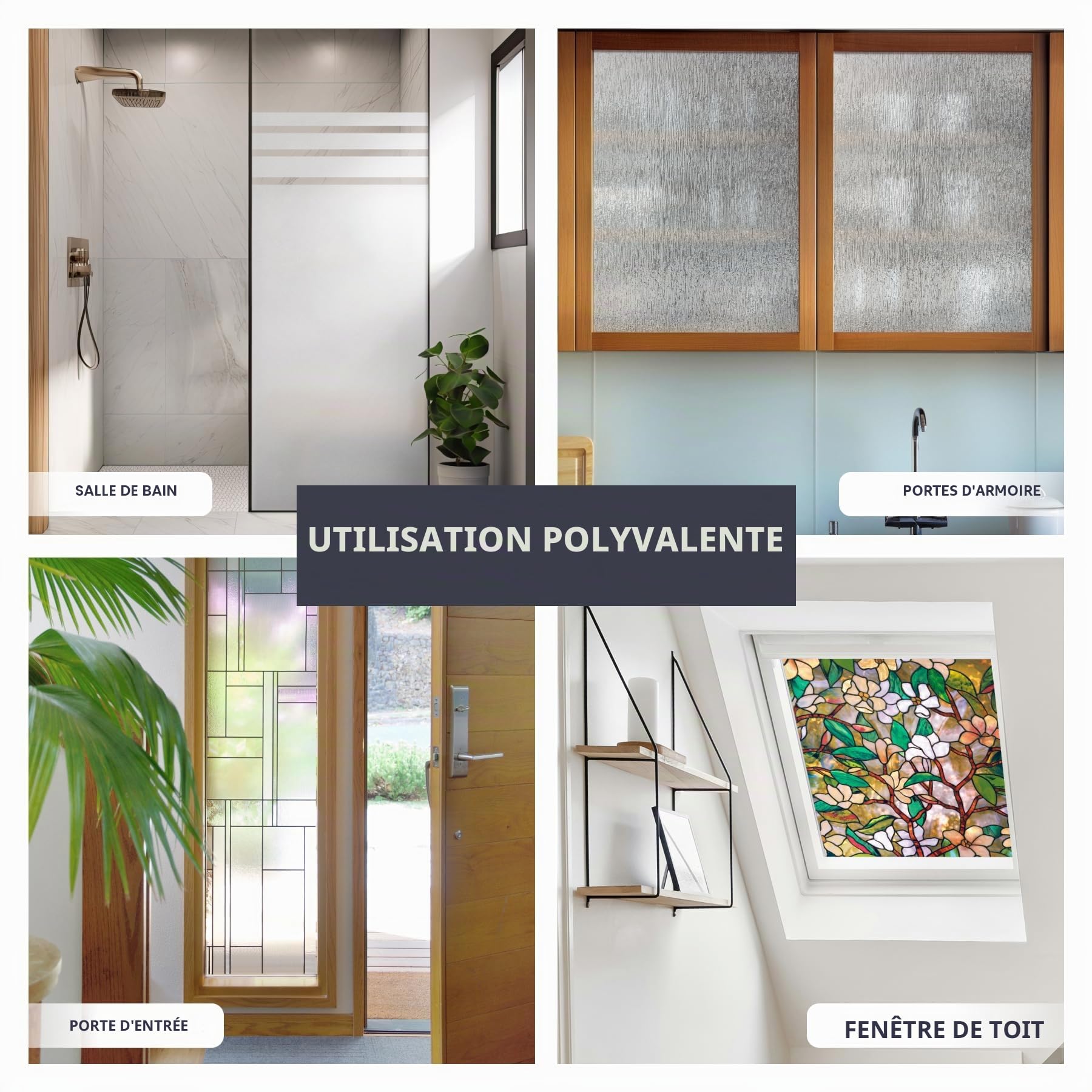 ARTSCAPE Regent | Film de confidentialité pour fenêtre avec Motif en Verre au Plomb texturé | Non adhésif et Protection UV | Facile à appliquer et Amovible | 61 x 91 cm