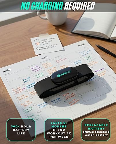Miniatura 5 de Powr Labs Correa de pecho para monitor de frecuencia cardíaca Bluetooth y ANT+, comodidad durante todo el día, fácil conectividad, compatible