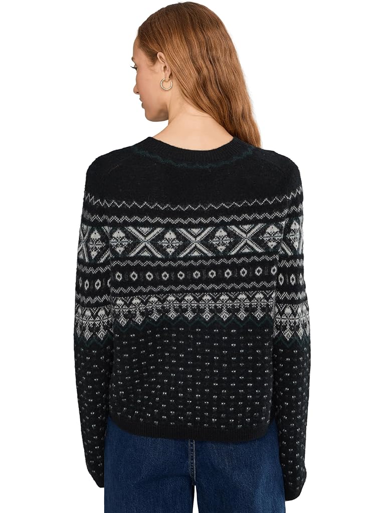 Black Vince Boiled Fair Isle Crew Neck