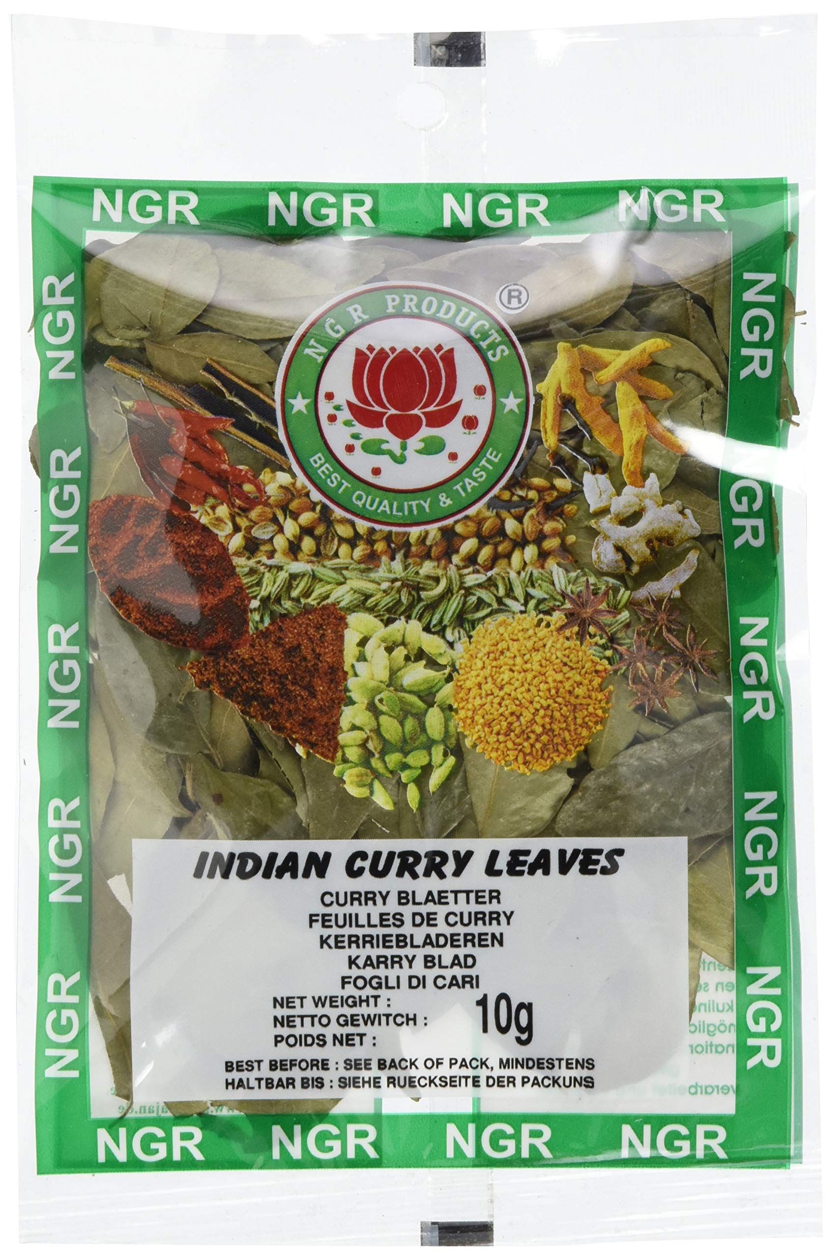 Ngr Curryblätter, ganz, 10g (1 x 10 g Packung)