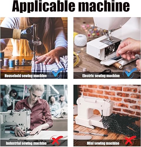 Miniatura 5 de 7 piezas de prensatelas de dobladillo enrollado, kit de pie de dobladillo para coser prensatelas enrolladas para máquina de coser multifuncional