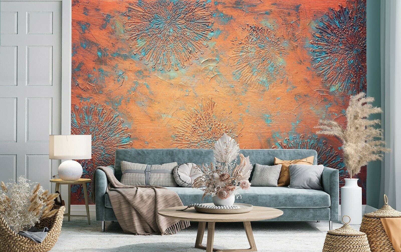 WallArena - Tapeta winylowa - VEXL (208 x 146 cm) 2 sztuki tapety do salonu i sypialni - - Tapety - pokrycie ścian - ściana z funkcjami i ściana ze zdjęciami - rdza