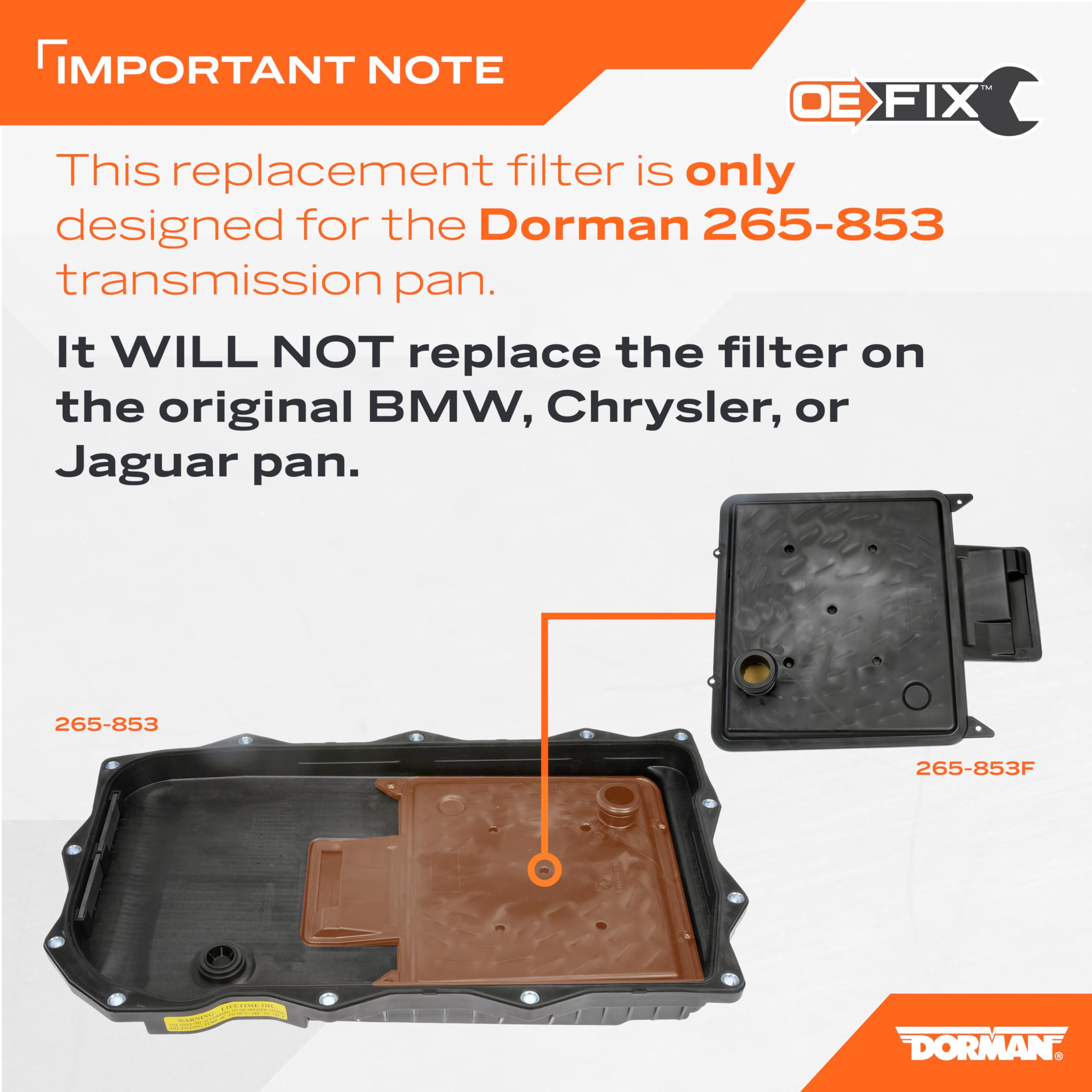 ༒ Dorman 265-853 Transmission Oil Pan for Specific Models, Black
